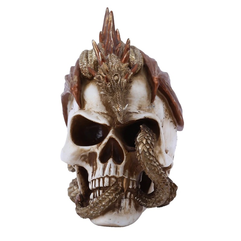 Art Craft Bar - Figura de Resina de Dragón Calavera