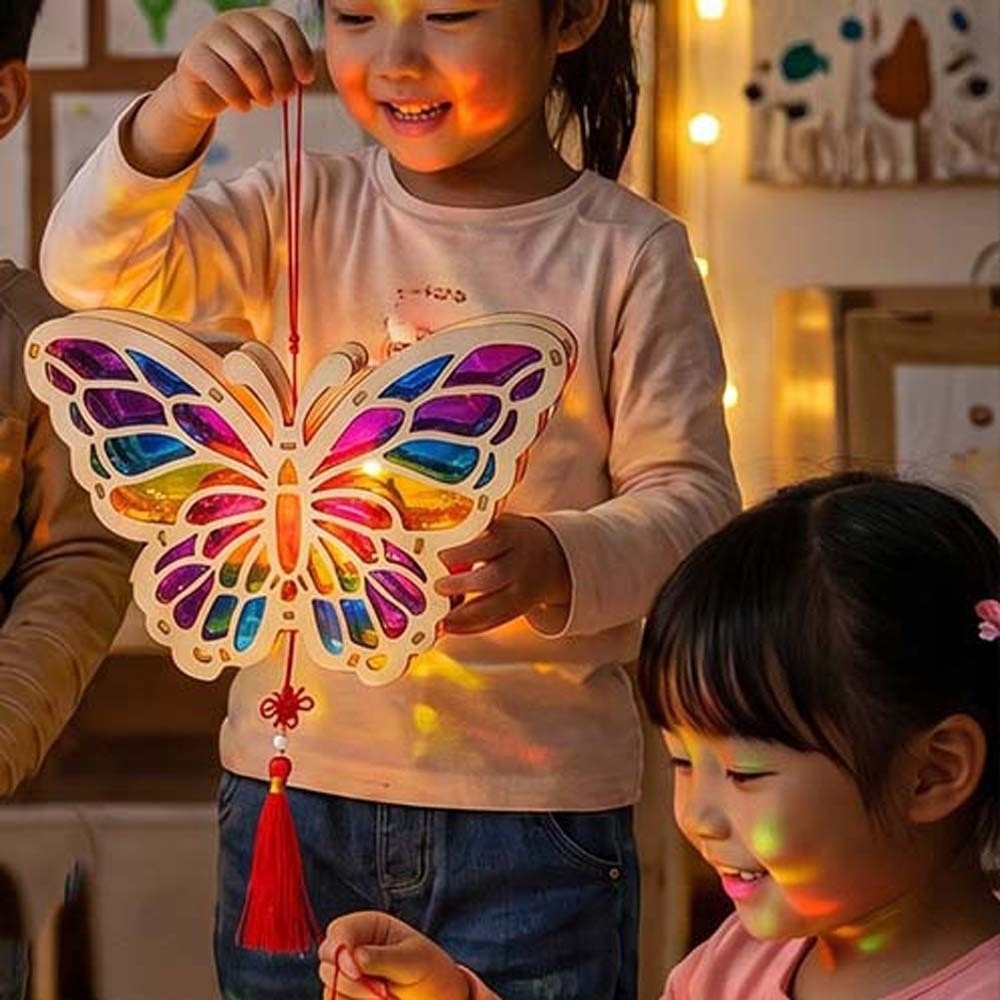 Art Craft Event - Linterna de Madera Luminosa LED, Artesanía