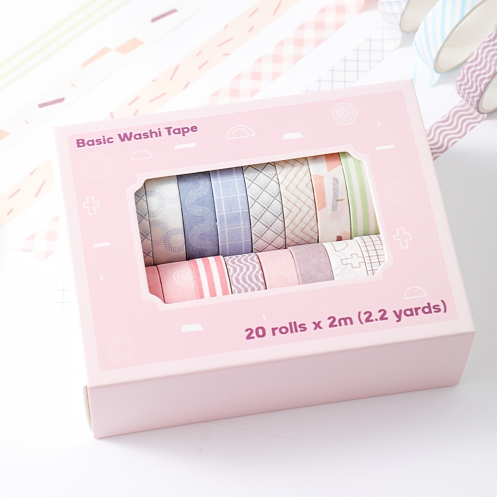 Art Craft Notebook - 20 Rollos de Cinta Decorativa Macaron,