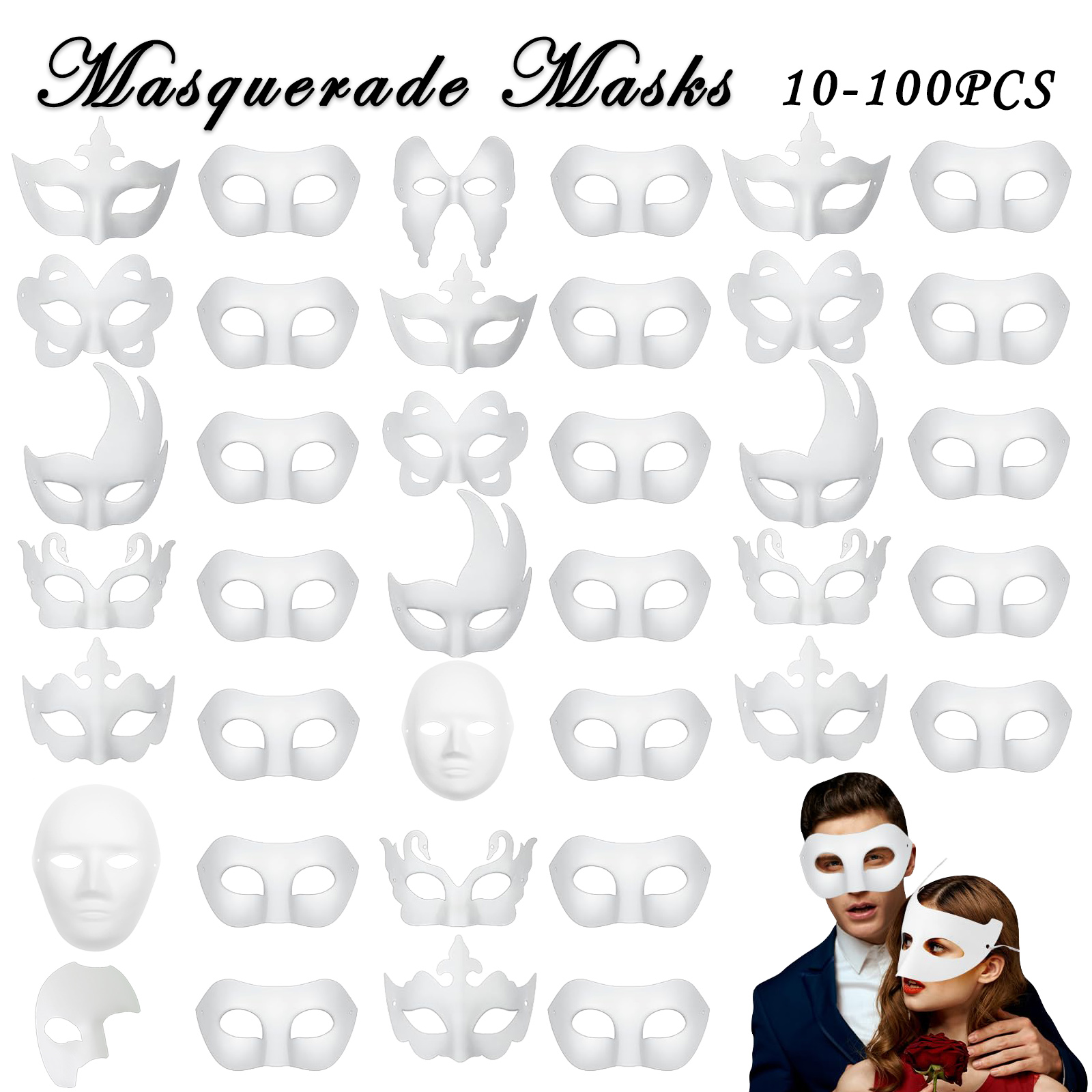 Art Craft Event - Máscaras de Mascarada, 30-100 Piezas, Máscaras