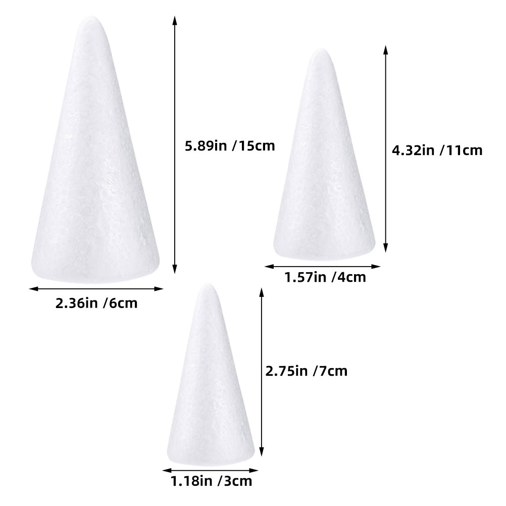 12 Conos de Espuma Blancos par - Art Craft Event reseña y precio
